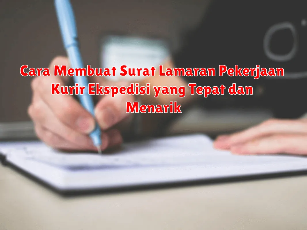 Cara Membuat Surat Lamaran Pekerjaan Kurir Ekspedisi yang Tepat dan Menarik