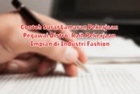 Contoh Surat Lamaran Pekerjaan Pegawai Distro: Raih Pekerjaan Impian di Industri Fashion
