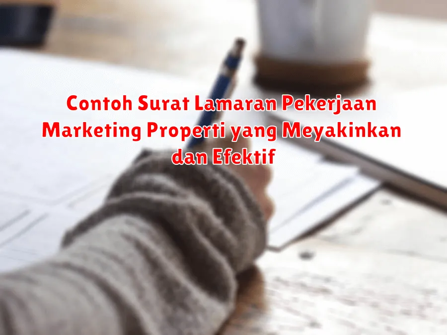 Contoh Surat Lamaran Pekerjaan Marketing Properti yang Meyakinkan dan Efektif