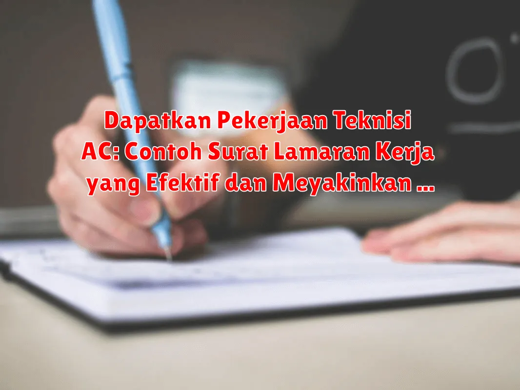 Dapatkan Pekerjaan Teknisi AC: Contoh Surat Lamaran Kerja yang Efektif dan Meyakinkan