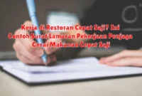 Kerja di Restoran Cepat Saji? Ini Contoh Surat Lamaran Pekerjaan Penjaga Gerai Makanan Cepat Saji